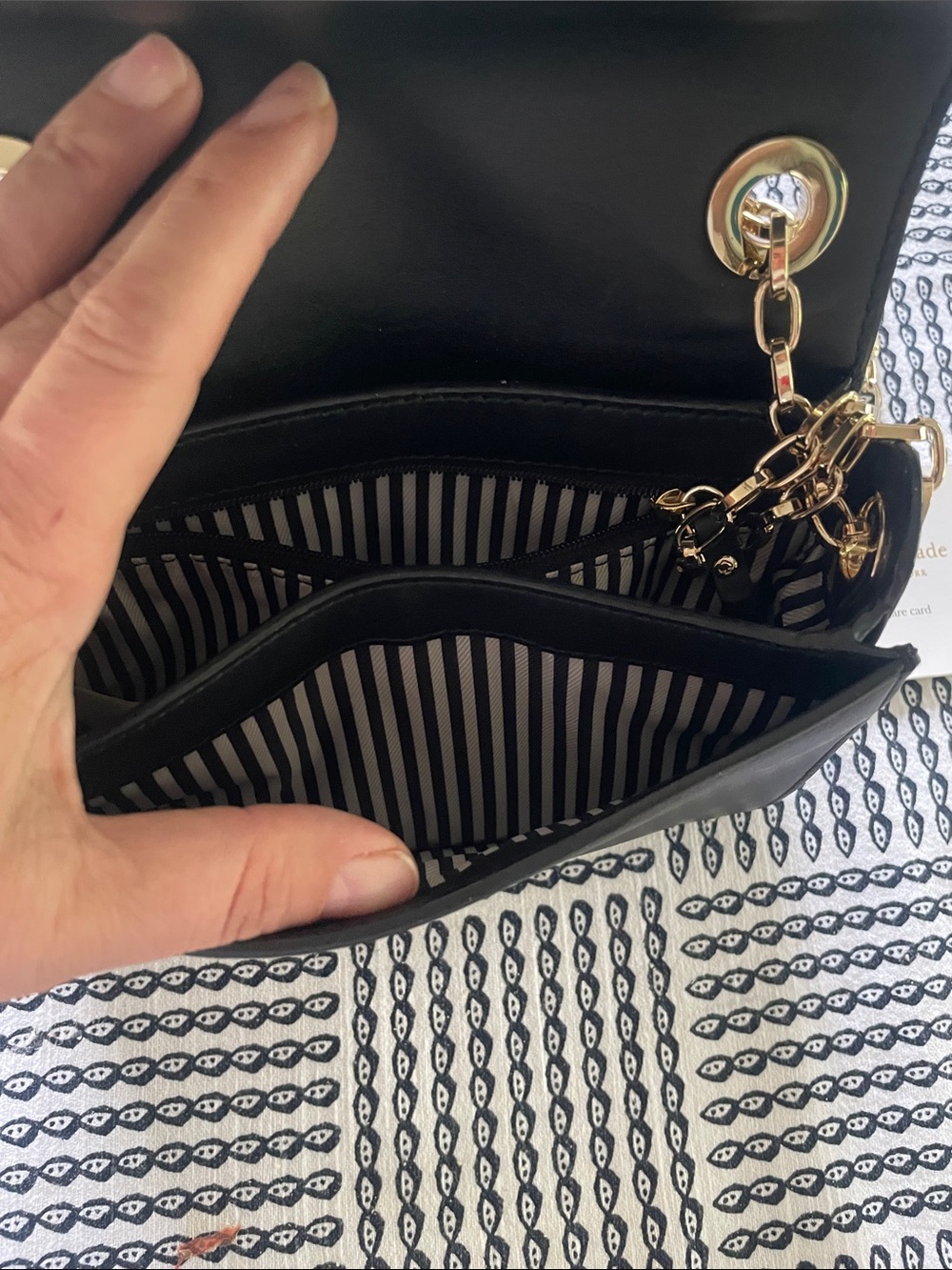 kate spade Black Crossbody with Pink Faux-Fur Eye Details - Picture 8 of 13